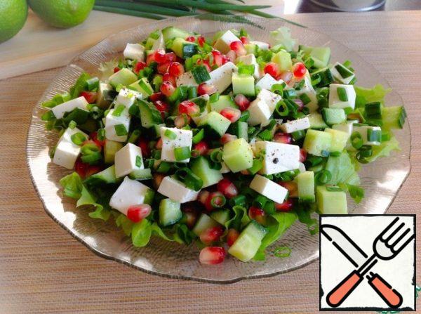 Place the torn lettuce leaves on a serving dish.