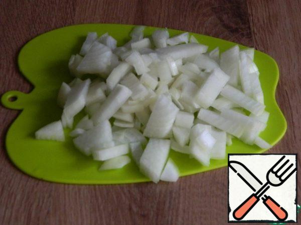 Onion cut into.