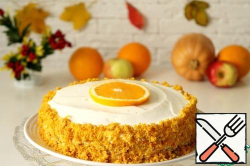 From pumpkin can be done not only porridge and stew. But also delicious desserts.
For example, here is a home cozy cake-ginger.I recommend to try.