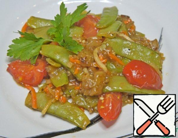Warm Salad with Spatulas of Young Peas Recipe