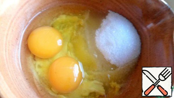 Drive in the eggs.
