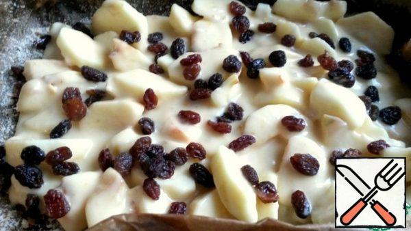 Sprinkle with washed, dried raisins.
