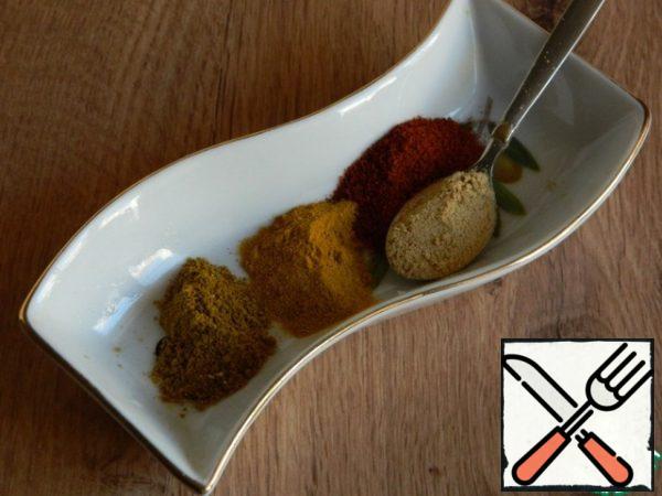 Set aside the necessary amount of spices.