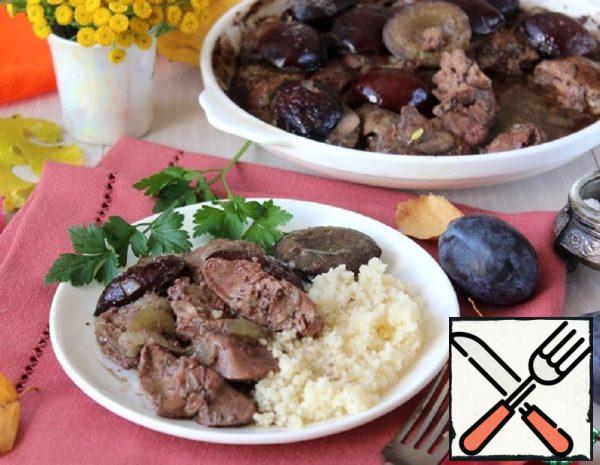 Chicken Liver Baked with Plums Recipe