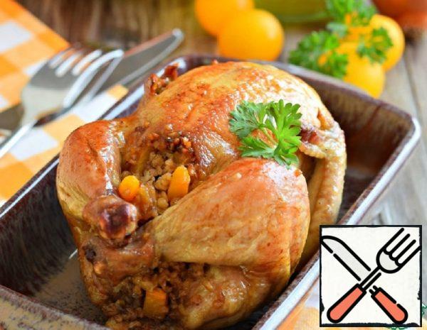 Chicken Stuffed with Wheat Porridge and Pumpkin Recipe