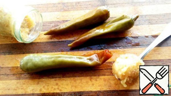 I also added pickled chili pepper and garlic.
