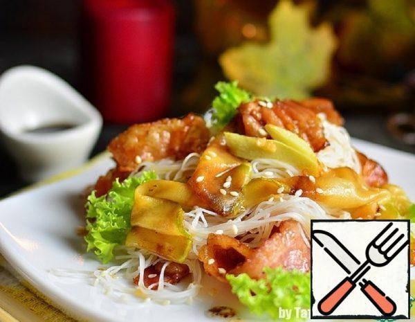 Funchoza with Bacon, Zucchini and Ginger Recipe