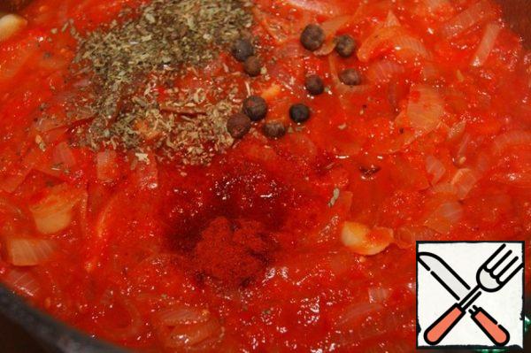 Add allspice, cayenne pepper, basil, oregano, salt to taste and simmer for another 5 minutes.

