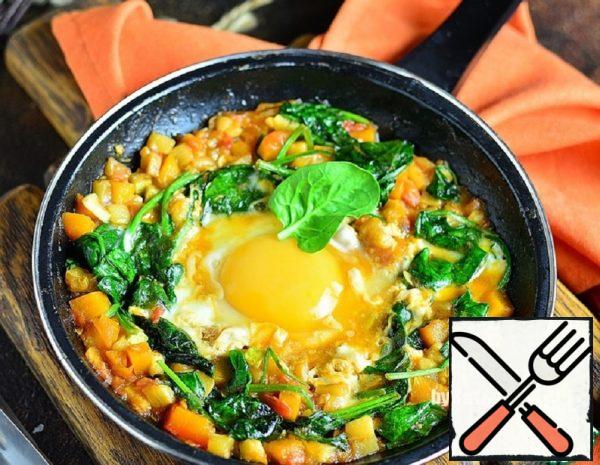 Shakshuka with Spinach and Vegetables Recipe