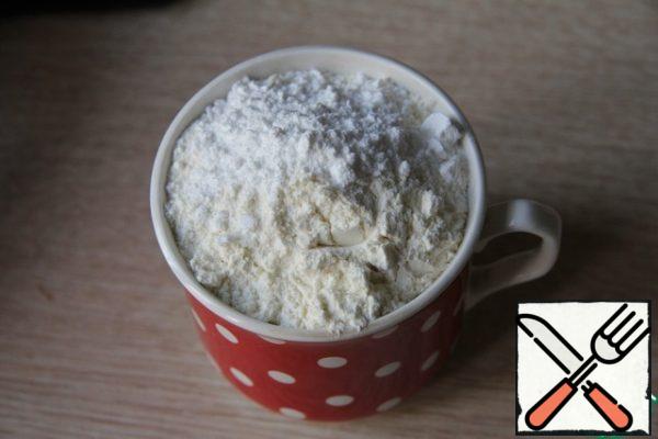 Mix flour, baking powder.
