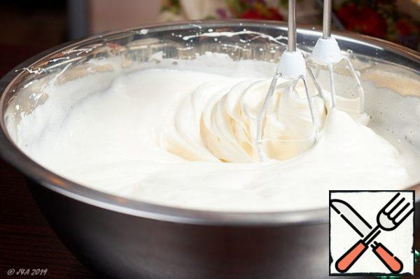 You need to mix them until the eggs look like whipped cream. The whipping time depends on the power of the mixer, at least 5 minutes.
