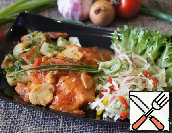 Chicken in Tomato Sauce with Mushrooms Recipe