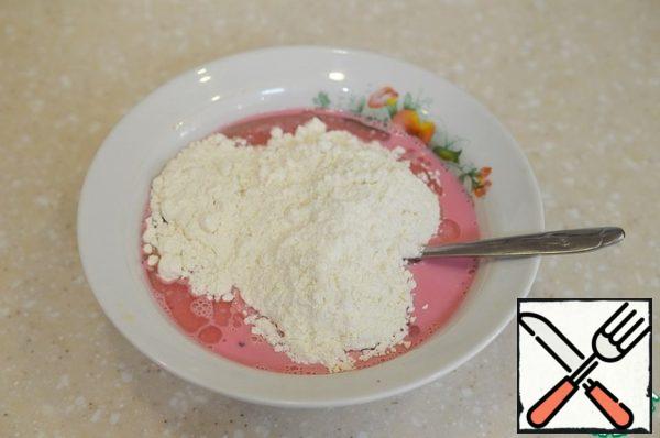 Add salt, sift flour.
