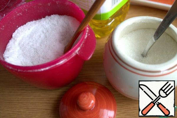 Salt and sugar are needed for the marinade.
