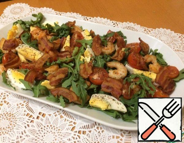 Salad with Arugula, Shrimp and Bacon Recipe