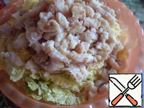 Send there cabbage and fish, pre-diced.

