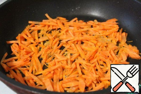 Carrots cut and fry-do not fry!!! 1 tbsp vegetable oil.