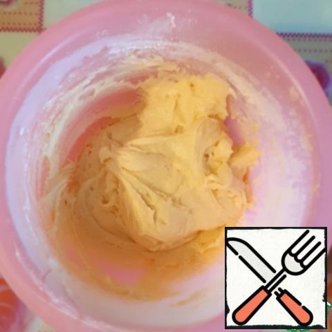 To the flour (1 Cup.+1/4 stack) add 1/4 tsp soda., knead the dough, it will not be very thick.