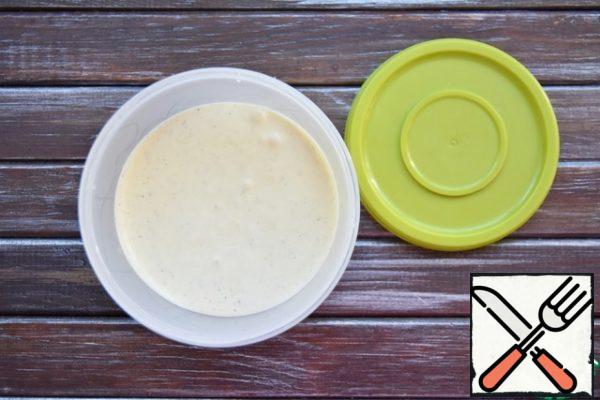 Put the semi-finished product in a container with a lid and put it in the freezer.
