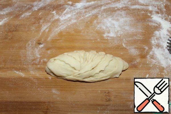 Tuck under the bottom and form a pie.
