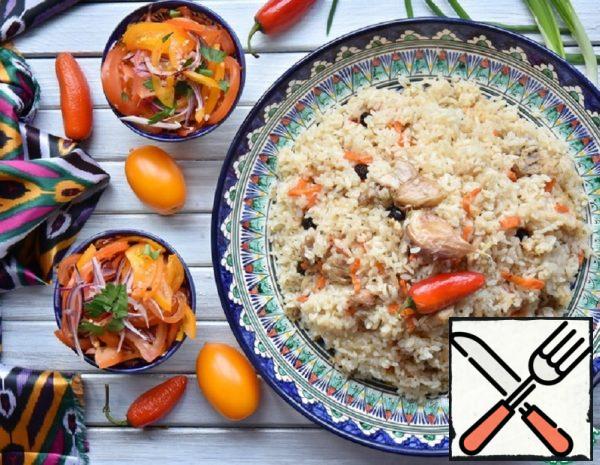 Uzbek Pilaf with Chicken and Raisins Recipe