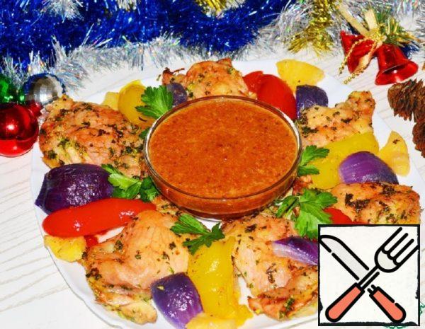 Chicken Baked with Vegetables in Sweet and Sour Sauce Recipe