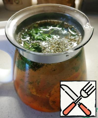 Pour boiling water and let stand for 15-20 minutes.