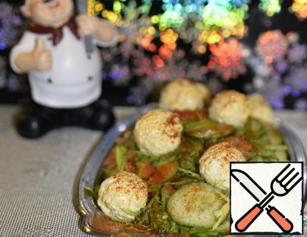 Vegetable Salad with Cheese Balls Recipe