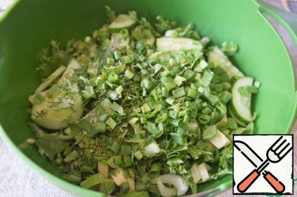If desired, you can add chopped dill and parsley, and a little green onion.