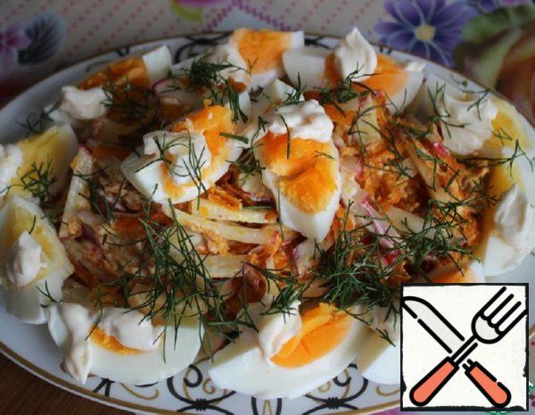 Egg Salad with fried Carrots Recipe