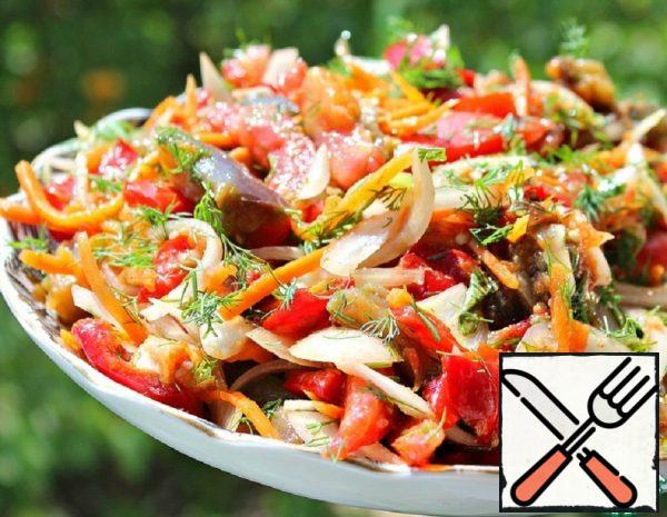 Korean Salad with Eggplant and Carrots Recipe
