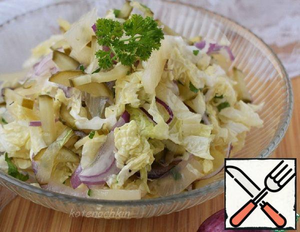 Salad with Pineapple and pickled Cucumber Recipe