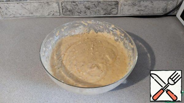 Gradually add all the flour mixed with baking powder.