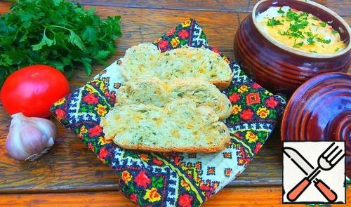 I baked this bread together with a hearty dish in pots.
We had the perfect couple for lunch!