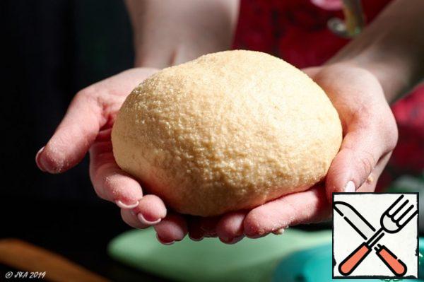 If whipped in a blender - knead the dough a little with your hands, you will get a ball of salmon.
