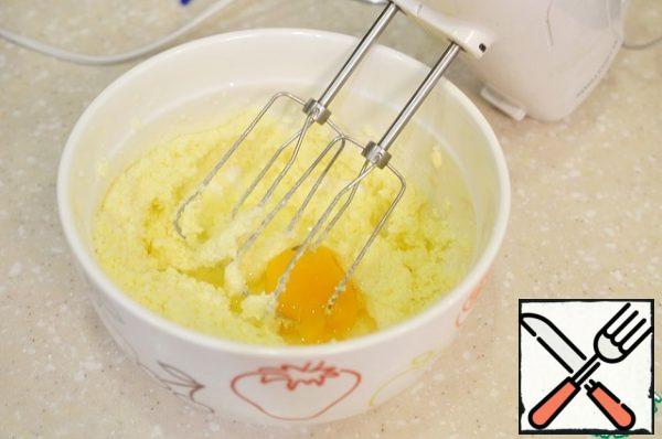Add the eggs one at a time, without ceasing to beat.