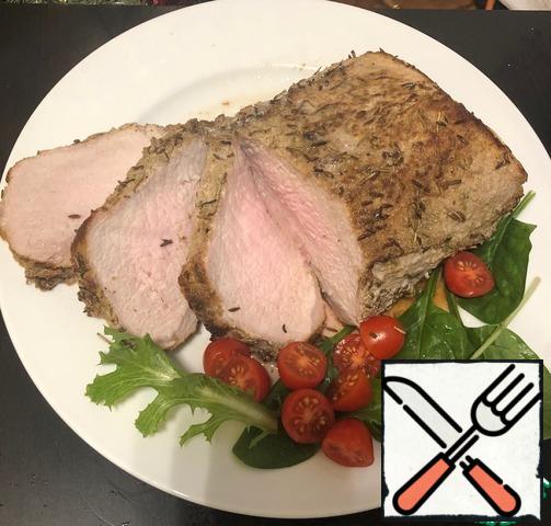Cut the finished pork and serve with any side dish. Bon Appetit!