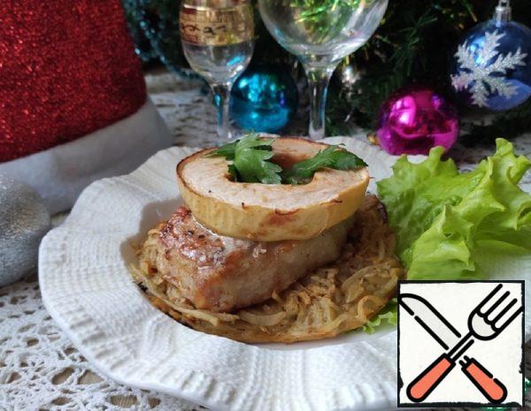Pork on a Pillow of Potatoes and Apples Recipe