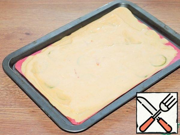 Fill the vegetables with the dough and put the baking sheet in a preheated 190 C oven for 10 minutes or until ready.