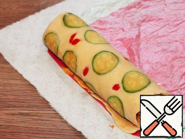 Wrap the filling in an egg roll. And then roll in cellophane or paper.