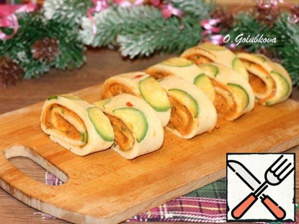 Zucchini Roll with Baked Beans Recipe