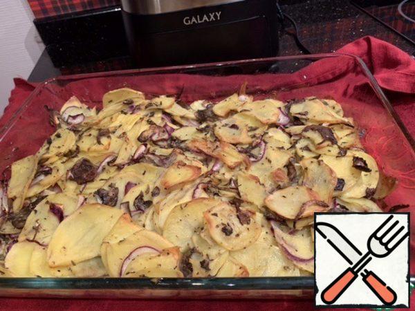 Bake in the oven at 180 degrees for 20 minutes, then stir and bake for another 20 minutes.