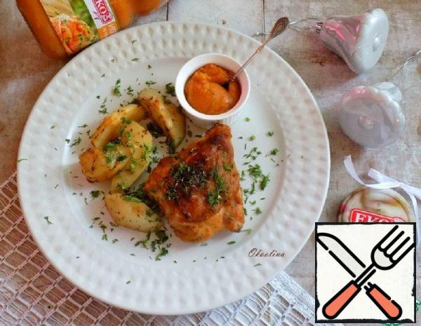 Baked Chicken Thighs with Flavored Potatoes Recipe