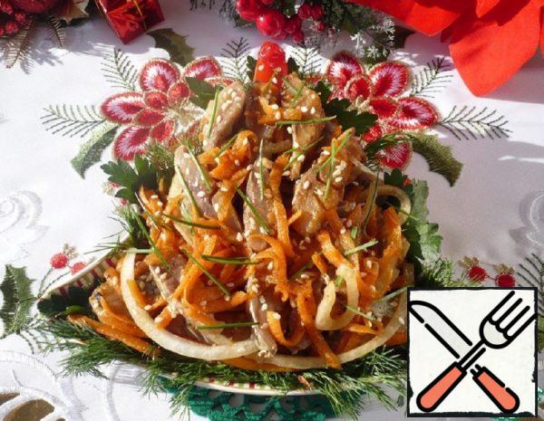 Salad-Snack of Herring in Korean Recipe