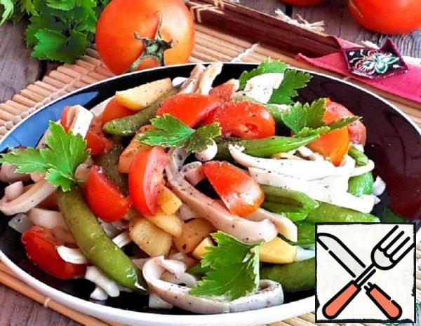 Hot Squid Salad with Vegetables Recipe