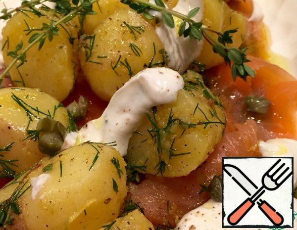 Warm Salad with Potatoes and Salmon Recipe