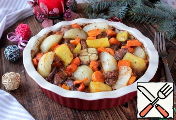 Meat, potatoes, and especially carrots in this dish is simply divine.