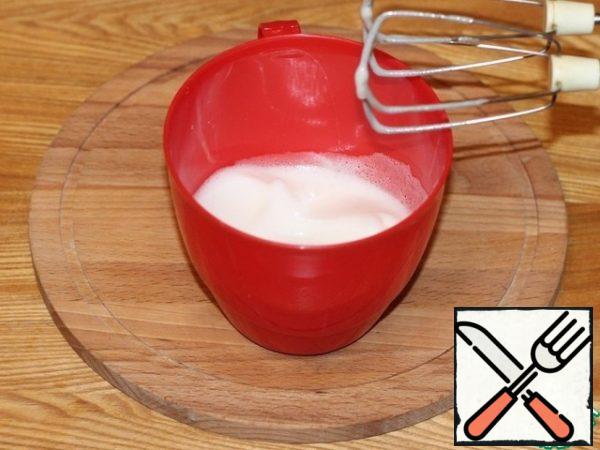 Whisk the whites with a pinch of salt until soft peaks.