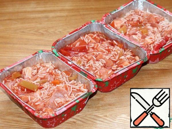 Mix the meat with rice.