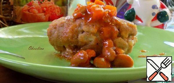 Baked Meat Cutlets with Beans in Italian Recipe
